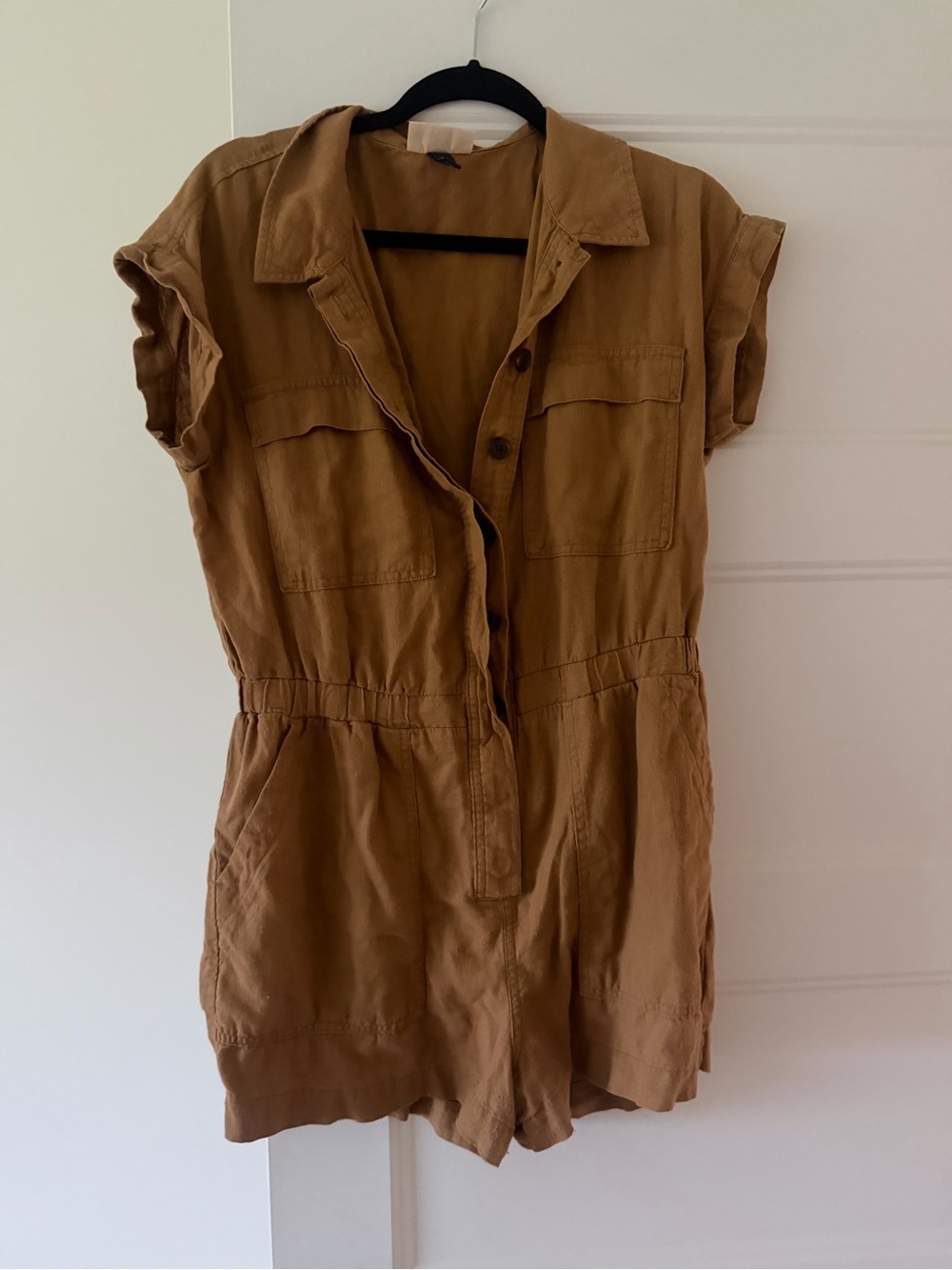 Universal Thread Tan Short-Sleeve Utility Romper